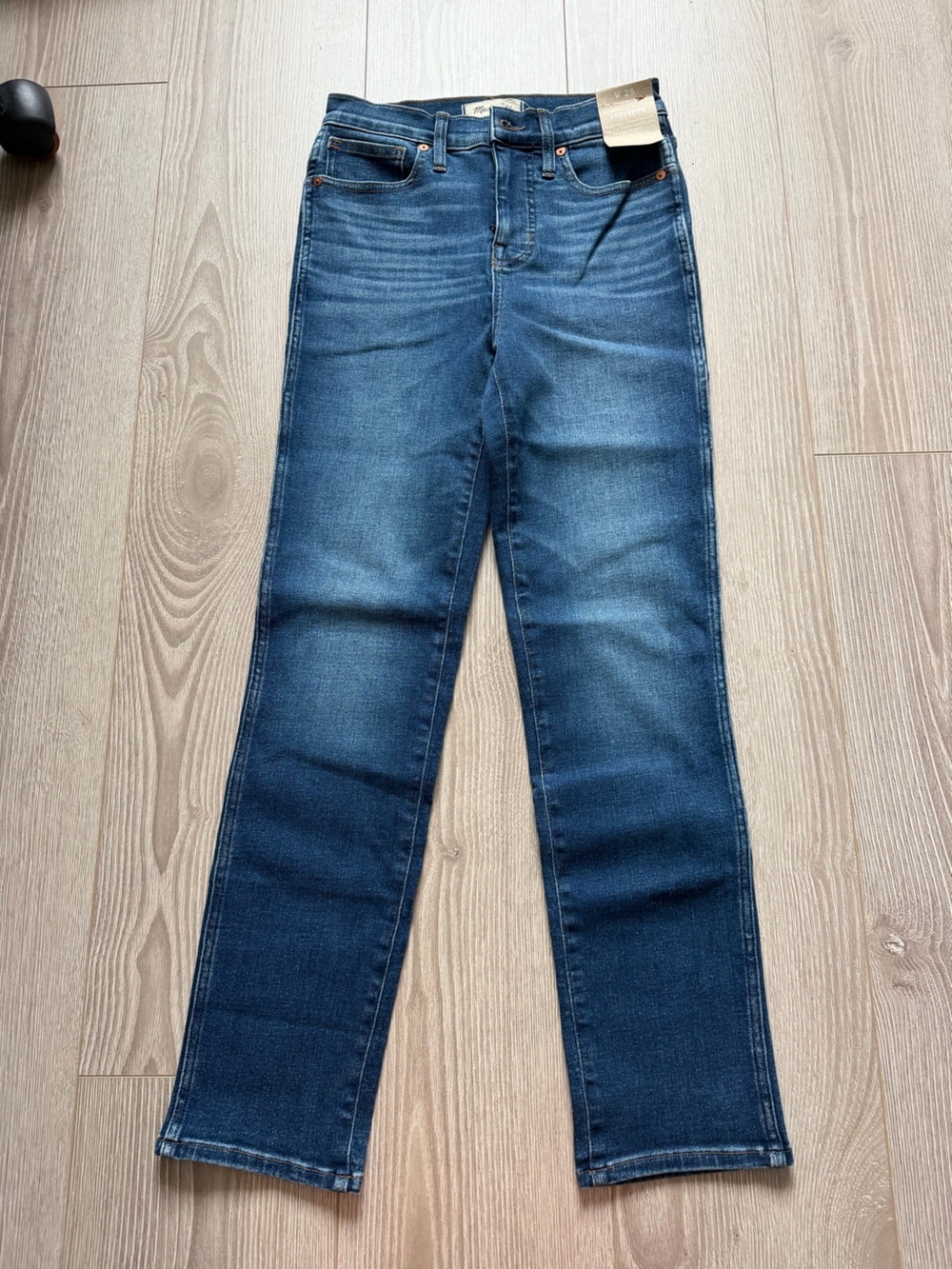 Madewell Stovepipe Jeans in Pendleton Wash Super Stretch High Rise Denim Slim - Picture 3 of 6